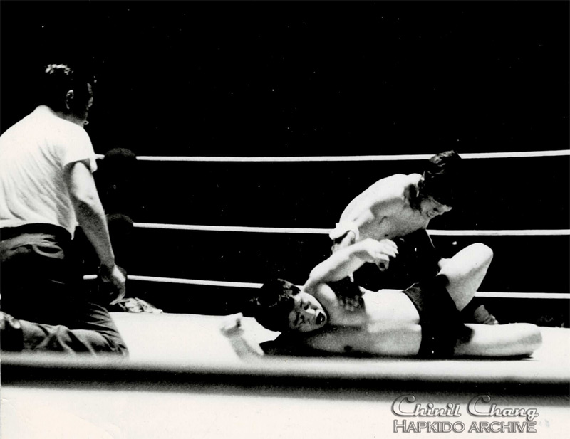 Chang during a Korean wrestling match
